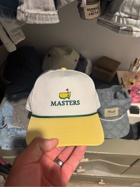 Masters White and Yellow Golf Logo Cap